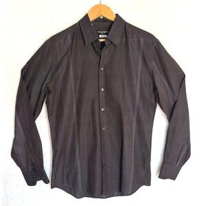 16.5/42 Dolce & Gabbana Mens Black‎ pin stripe Button-Up Dress Shirt Martini Fit